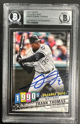 Tarjeta autografiada Topps Decade's Best Frank Thomas 2020 BGS HOF White Sox Foto 1 de 2