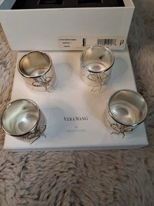 EUC Vintage 4 Four Vera Wang Wedgwood Love Knots Napkin Rings Silver Plated $50 - Picture 1 of 4