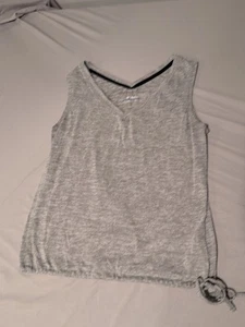 Columbia Women’s Heather Gray Sleeveless Tank Top Cinch Drawstring Bottom Small - Picture 1 of 11