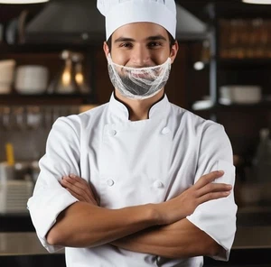 100 Stück Elastische Männer Bartabdeckung Bartnetze Gastronomie Bartmaske Abdeckung Blau - Bild 1 von 3