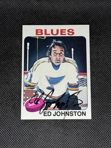 Ed Johnston 1975-76 Topps St. Louis Blues Signed Auto Card #185 ~ COA - Picture 1 of 3