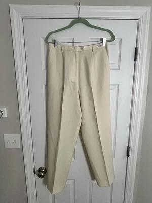 Calças femininas de lã Pendleton usadas. Marfim. 14 - Imagem 1 de 4