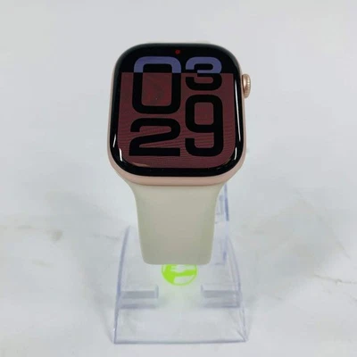 GPS Only Apple Watch Series 10 46MM Pink Aluminum Beige Sport Band - Image 1 of 4