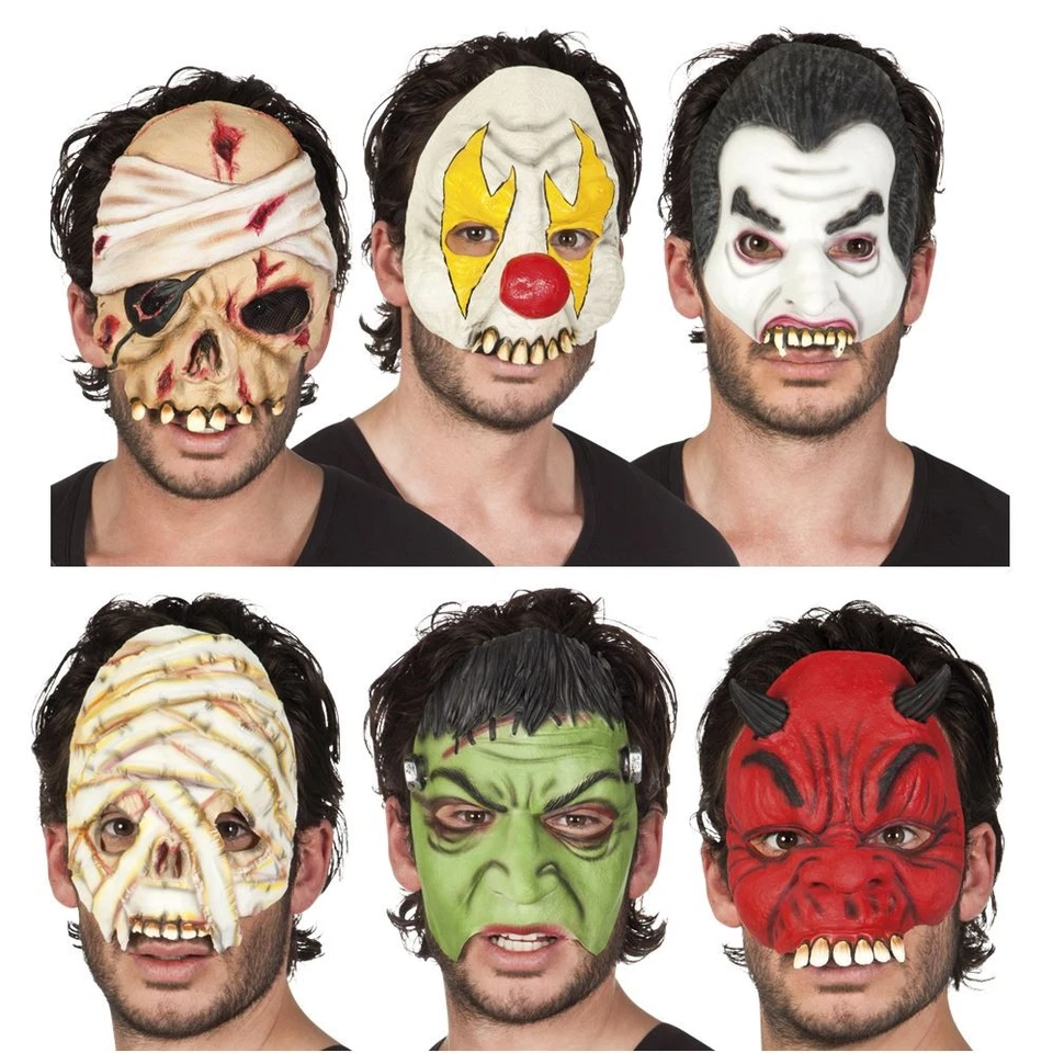 Boland Horror Half Face Mask Fancy Dress Costume Accessory - Image 1 of 1