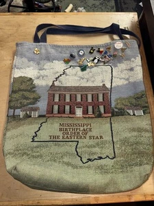 C Vintage Eastern Star Tasche Mississippi Leinwand Pin Freimaurer Sammler - Bild 1 von 9