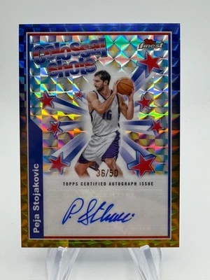 2024-25 Topps Finest PEJA STOJAKOVIC Colossal Shots Gold Geometric Auto /50 - Image 1 of 2