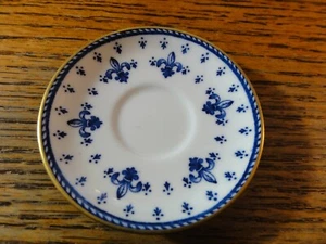 Vintage Miniature Spode Pattern Saucer Only Blue with Gold Fleur de Lis Bone Chi - Picture 1 of 4