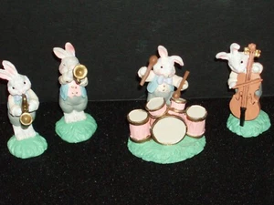 MIDWEST IMPORTERS of CANNON FALLS Cottontail Lane 4 PIECE BAND Bunny Quartet - Picture 1 of 5