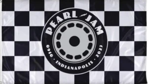 PEARL JAM FLAG INDIANAPOLIS 500 SPEEDWAY CARRERA A CUADROS RUOFF INDY DEER CREEK - Imagen 1 de 4