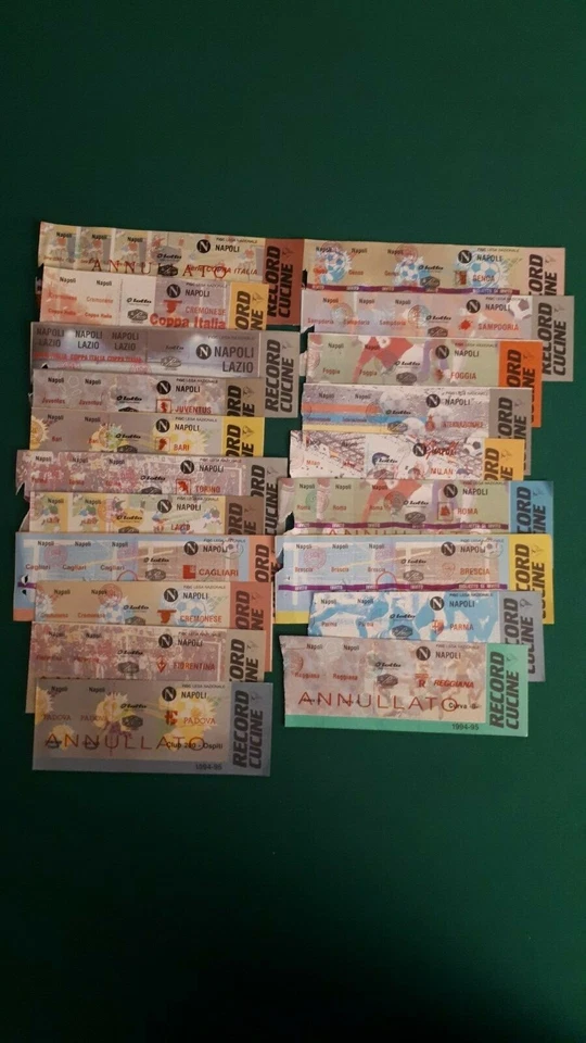 20 BIGLIETTI NAPOLI HOME CAMPIONATO E COPPA ITALIA  1994-95  GIARDA E SCEGLI! - Immagine 1 di 1