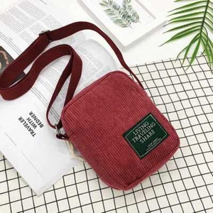 Shoulder Single Small Simple Cross-body Corduroy Bag Square  Bag Bag New  Casual - Picture 1 of 22