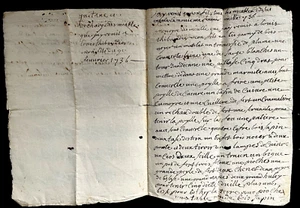 ANTIQUE LETTER from 1736 - Picture 1 of 4