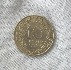 1990 France 10 Centimes; Circulated - Picture 1 of 2