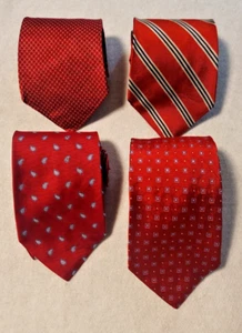 Brooks Brothers Necktie Red Geometric Pattern Men's 2-  Silk Neck Tie 2- Makers - Picture 1 of 12