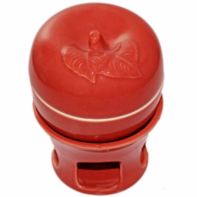 Apfelbräter mit Stövchen Apfel Bräter-Keramik Bratapfelform 12 cm für Bratäpfel - Bild 1 von 3