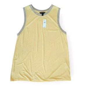 Nueva camiseta sin mangas Banana Republic para mujer grande amarilla con ribete brillante - Imagen 1 de 9