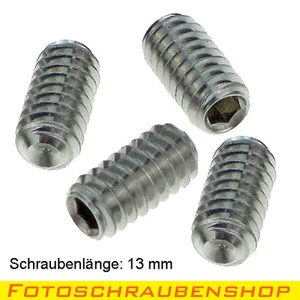 1/4“- Edelstahl-Gewindestifte, 4x13mm (Stativschraube, Stativgewinde, Tripod) - Bild 1 von 1