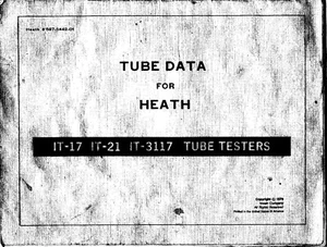 Tube Data For Heathkit IT-17, IT-21, IT-3117 - Picture 1 of 1