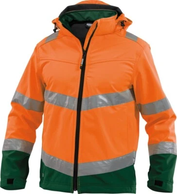 Dassy Warnschutz Softshell-Jacke Malaga PES74 Neonorange/Flaschengrün - Bild 1 von 3