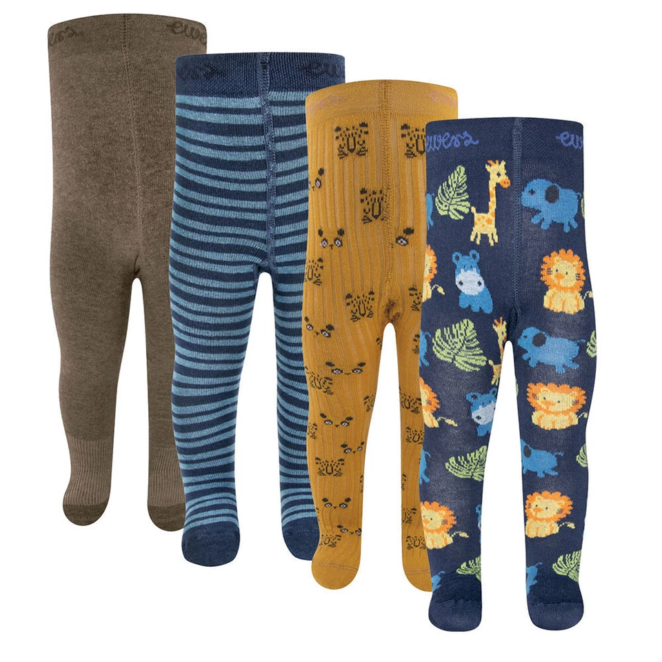 EWERS Strumpfhose 4er Pack Jungen Sonderposten gemustert Baby Jungen