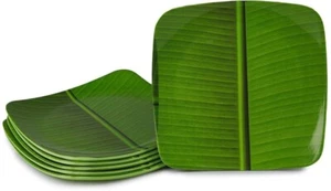 Melamine Banana Leaf Safe Dinner Plates Set 7.5 inch for Serving (Set of 8) - Picture 1 of 3