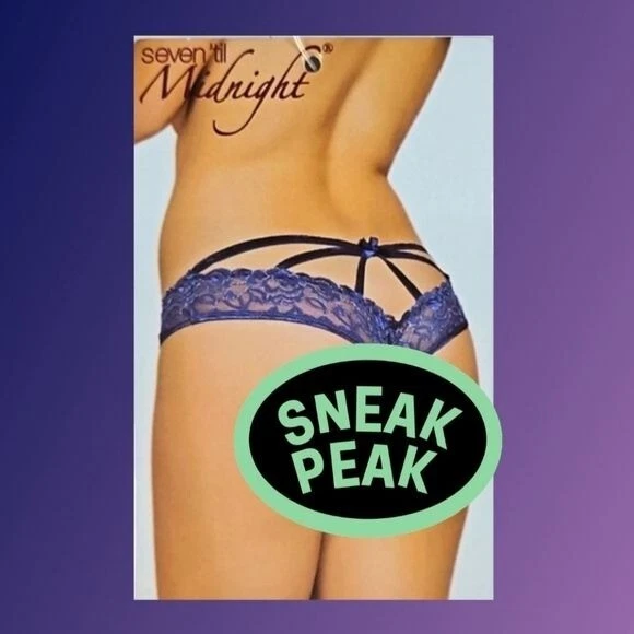 Nuevo con etiquetas Panty Cage Back Encaje Entrepierna Abierta con Lazo Satinado, Azul, L Foto 1 de 3