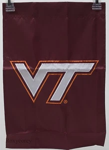 Fan Essentials Virginia Tech Maroon Orange VT Decorative Garden Flag 12.5x18 - Picture 1 of 2