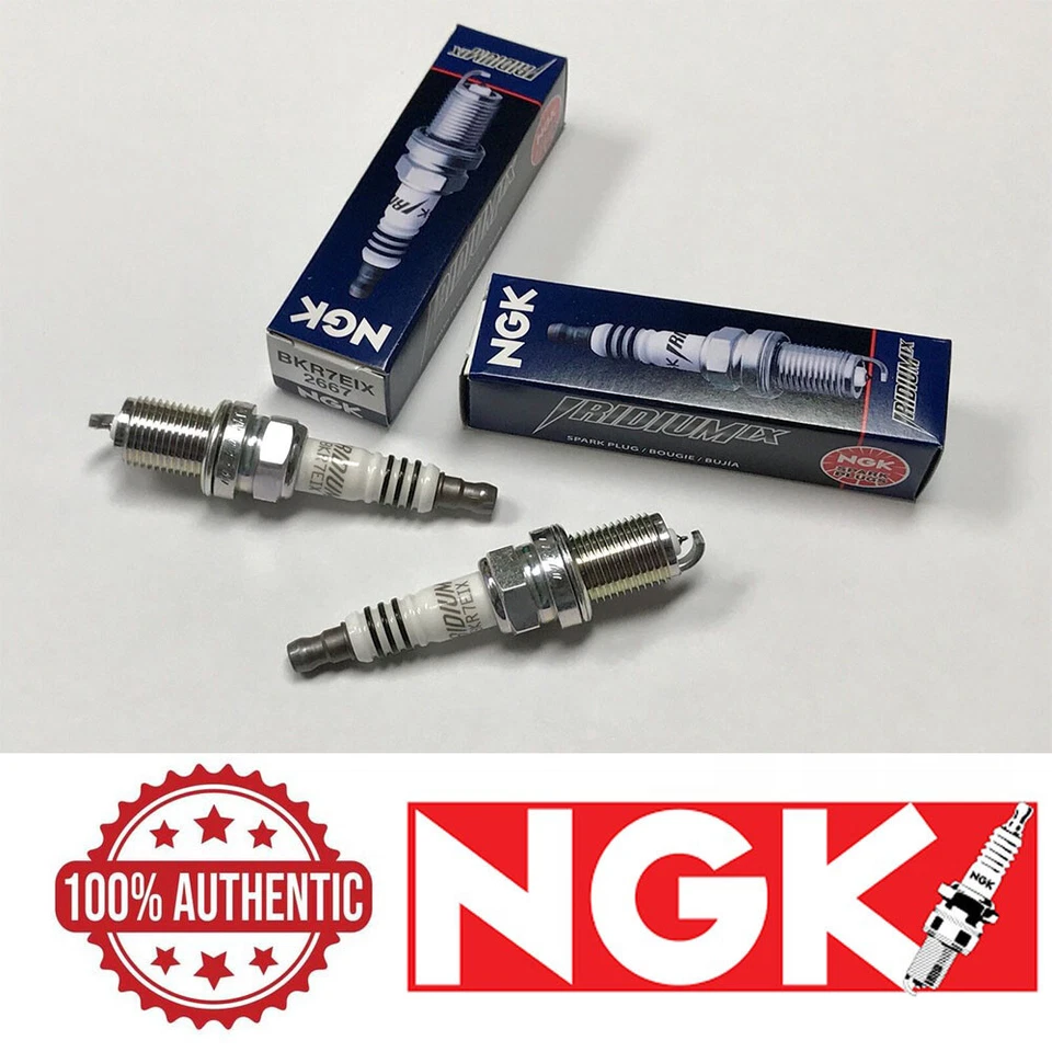 NGK Laser Iridium Spark Plugs BKR7EIX Polaris Sportsman 700 800 RZR RZR800 Pair - Image 1 of 1