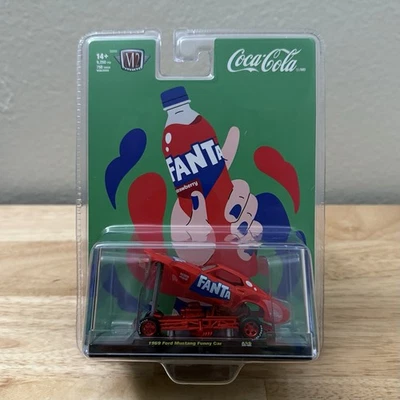 2025 M2 Machines 1969 Ford Mustang Funny Car CHASE Fanta Strawberry Coca Cola - Image 1 of 4