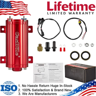 12V 100 GPH Universal In-line Electric Fuel Pump 170 PSI For Diesel Engine Red - Image 1 of 4