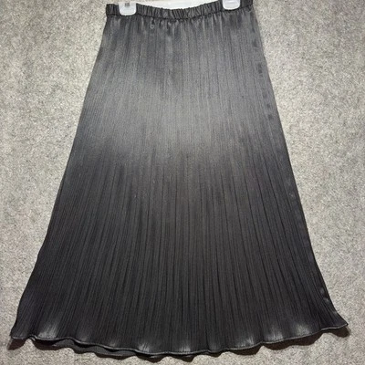 Falda midi larga negra con cintura elástica arrugada plisada L de Susan Bristol para mujer Foto 1 de 4