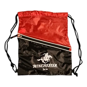 Winchester Kordelzug Rucksack Tasche Rot Schwarz Pferd Logo Reißverschlusstasche Turnbeutel - Bild 1 von 6