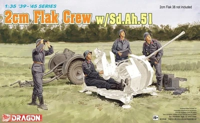DRAGON 6368 1/35 German 2cm Flak Crew w/Sd.Ah.51 - Image 1 of 2