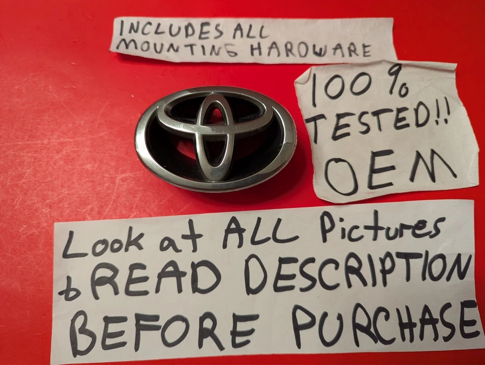 ✅OEM 2001-2002 TOYOTA COROLLA GRADE GRADE EMBLEMA CROMADO LOGOTIPO EMBLEMA 01 02 LEIA! - Imagem 1 de 4