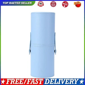 Leather Makeup Brush Holder Travel Cosmetic Pens Storage Cup Case (Blue) - Picture 1 of 10