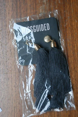 MISSGUIDED GREY TASSEL EARRINGS PIERCED - Image 1 of 2