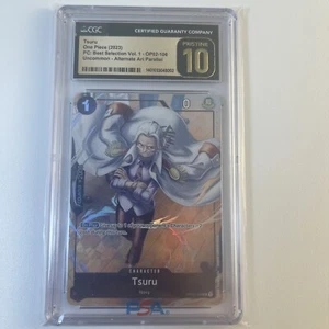 2023 One Piece Best Selection Vol. 1 Tsuru Alt Art CGC Pristine 10 OP01-106 - Picture 1 of 2