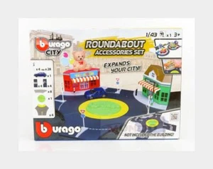 1:43 BURAGO Diorama Set Build City Roundabout With Seat Ibiza 2008 BU31520-ROT M - Picture 1 of 2