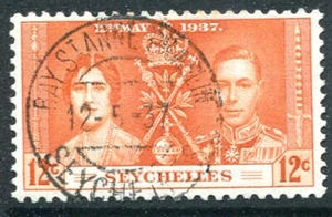 SEYCHELLES: (13233) CORO/BAY ST. ANNE PRASLIN CANCELAR 1937 - Imagen 1 de 1