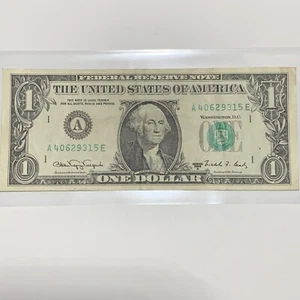1988A web press note E run A Massachusetts district one dollar bill - Picture 1 of 10