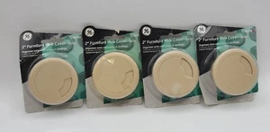 GE 2" Beige Furniture Hole Cover Wires Cables Cords Organizer Lot of 4 UNOPENED - Picture 1 of 5