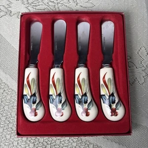 Retired Lenox Winter Greetings Cheese Spreaders Set of 4 Stainless Steel 5 1/2” - Picture 1 of 7