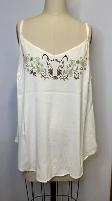 Torrid Disney Bambi Ava Cami Stretch Challis White Deer Floral Plus 00/ M/L/ 10 - Image 1 of 4