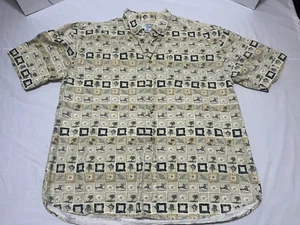 MICHAEL AUSTIN Hawaiian Shirt Men's XL Button Down Beach Floral Tropical Cotton - Picture 1 of 8