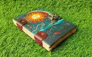 Vintage Leather bound Hard Cover Notebook Handmade Paper Diary Sketchbook - Picture 1 of 6