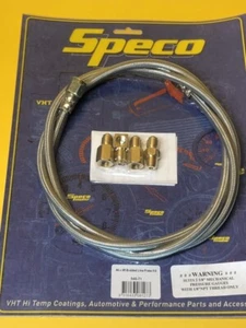 Speco 54671 1.5m 5' 4AN to 1/8" NPT Braided line for oil + fuel pressure gauge - Picture 1 of 5