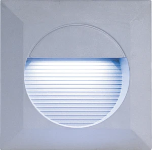 Knightsbridge IP44 0.8W LED 6000K Square Recessed Aluminium Grey Wall Light - Picture 1 of 1