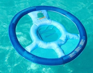 SwimWays Spring Float Inflatable Step 2 Ages 2-4 Years BLUE Dinosaur - Picture 1 of 10