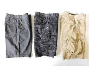 Lotto pantaloncini Shaun bianchi Old Navy ragazzi taglia 12 spilla righe mimetici kaki cargo eccedenza - Foto 1 di 8