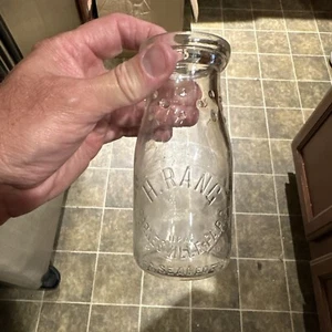 H. Rang Embossed Half Pint Milk Bottle Barnesville Pennsylvania PA R.D. - Picture 1 of 8